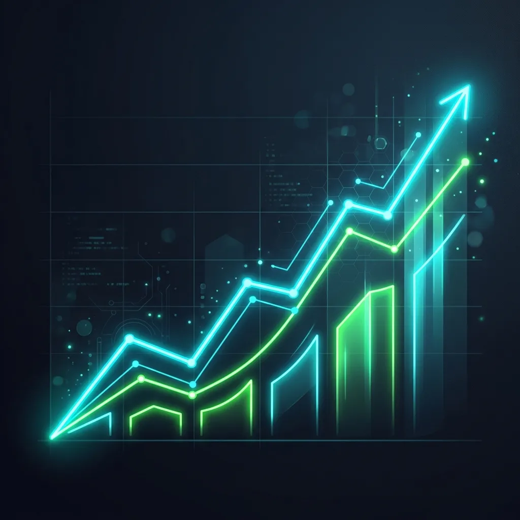 Gráfica de crecimiento SEO y optimización de conversión